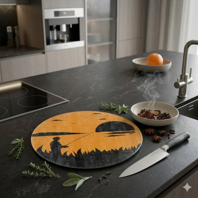 Planche À Découper Pêche au lever du soleil à Orange (Créateur téléchargé)