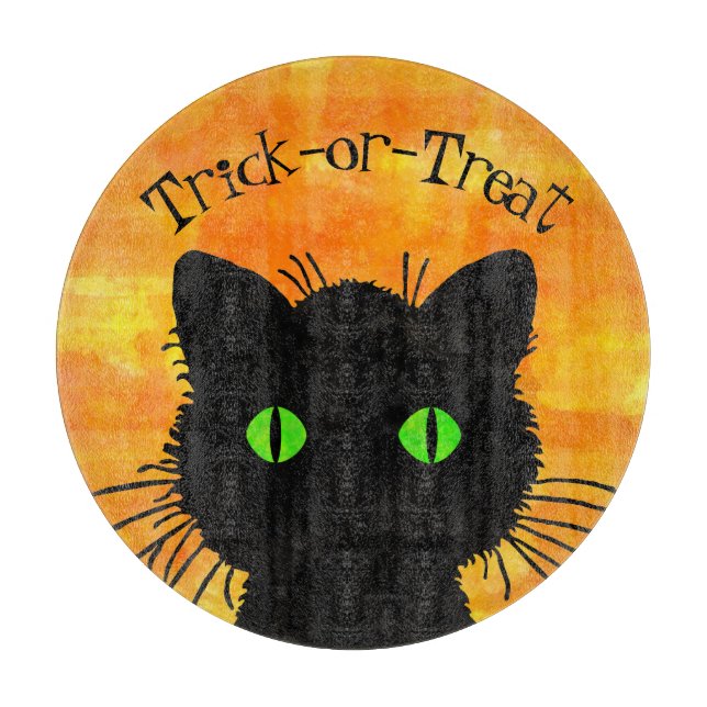 Planche À Découper Peek-A-Boo Chat noir Orange Trick-or-Treat (Devant)