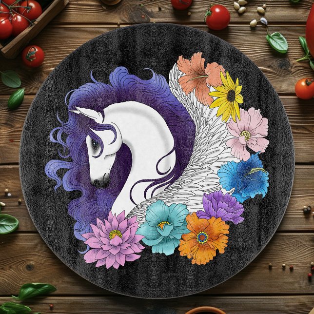 Planche À Découper Pegasus Noir Floral (Créateur téléchargé)