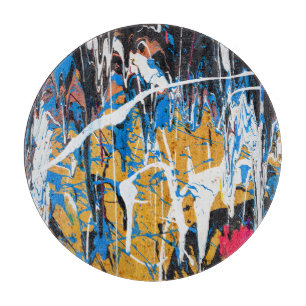 Planche À Découper Peinture à goutte colorée : mur de graffiti.