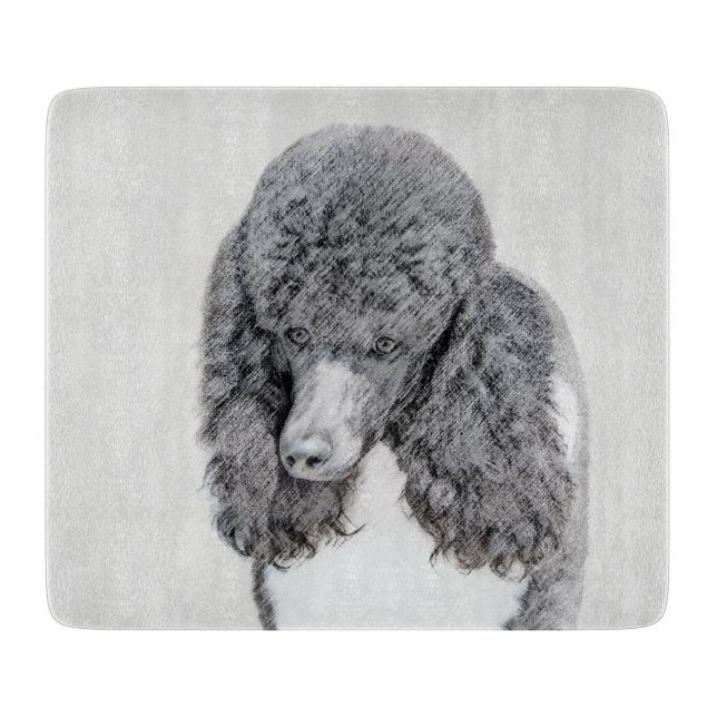 Planche À Découper Peinture à paille noire standard - Art du chien (Devant)