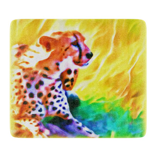 Planche À Découper Peinture animale puissante de Cheetah. Commandez d (Devant)