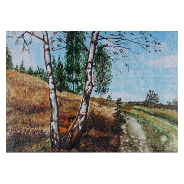 Planche À Découper Peinture aquarelle d'automne (Devant)