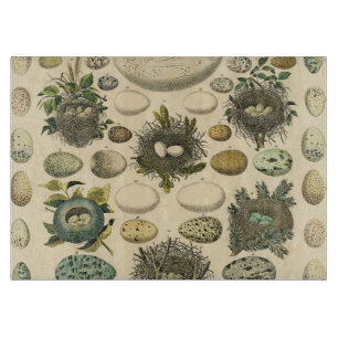 Planche À Découper Peinture artistique de nid d'oeuf d'oiseau vintage