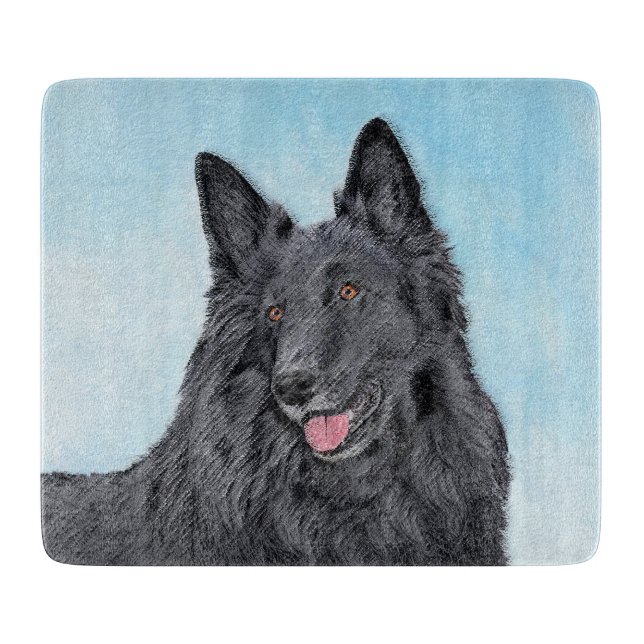 Planche À Découper Peinture belge Sheepdog - Cute Original Chien Art (Devant)