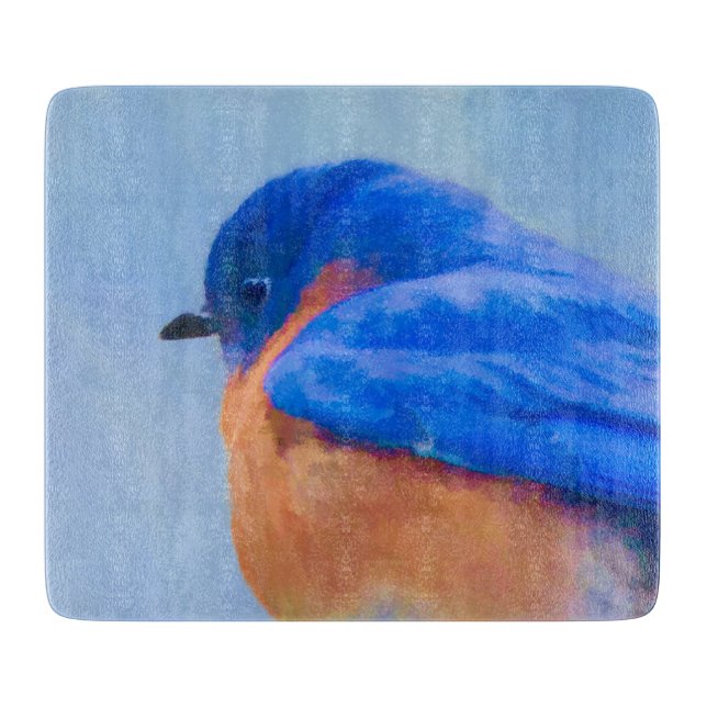 Planche À Découper Peinture Bluebird - Art original pour oiseaux (Devant)