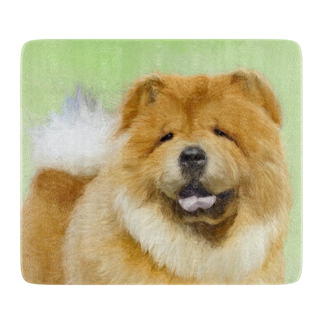 Planche À Découper Peinture Chow Chow - Joli art original chien (Devant)