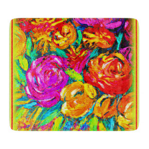 Planche À Découper Peinture colorée à l'huile de fleur. Commandez dès