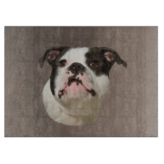 Planche À Découper Peinture couleur d'eau Bulldog (Devant)