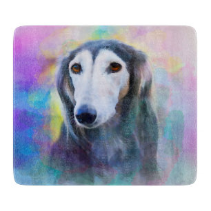 Planche À Découper Peinture d'aquarelle de chien gris