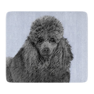 Planche À Découper Peinture de caniche Miniature Jouet noir Art origi
