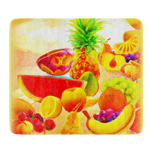 Planche À Découper Peinture de fruits exotiques tropicaux. Commandez
