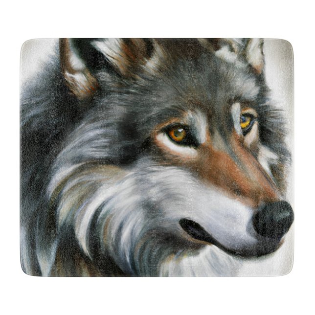 Planche À Découper Peinture de loup (Devant)