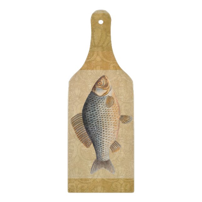 Planche À Découper peinture de pêche de carpe dessin d'eau douce  (Devant)