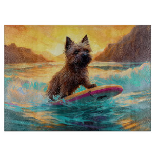 Planche À Découper Peinture de surf de plage de Terrier Cairn