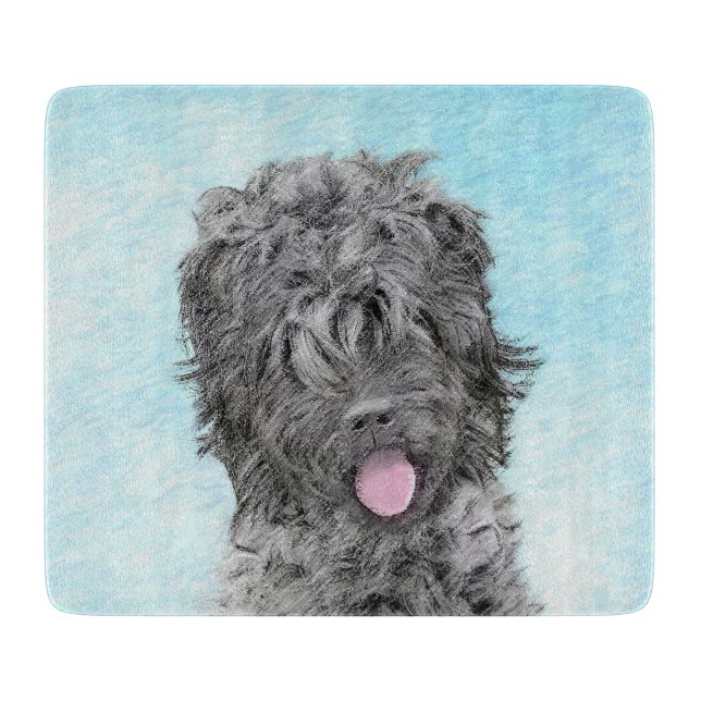 Planche À Découper Peinture de Terrier russe noir - Chien original mi (Devant)
