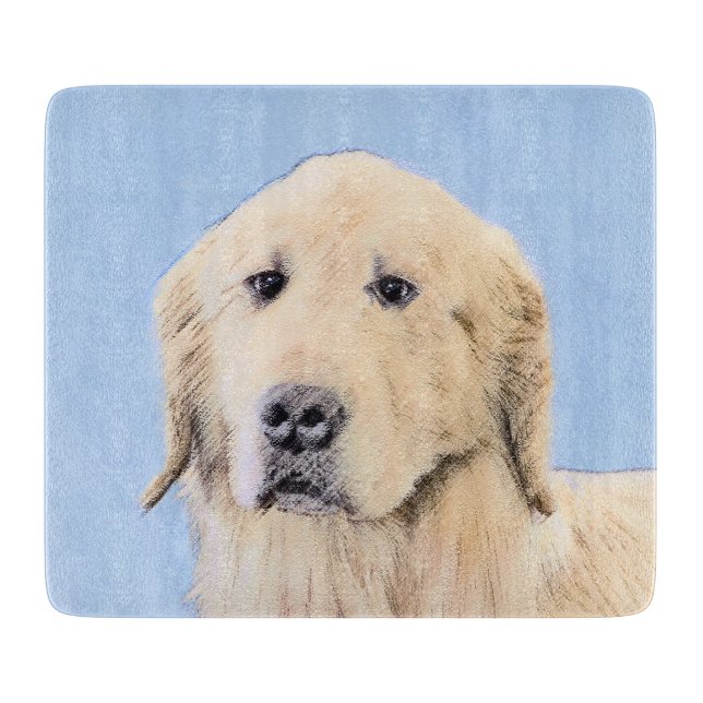 Planche À Découper Peinture Golden Retriever - Joli art original chie (Devant)