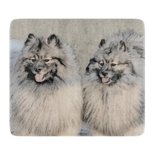 Planche À Découper Peinture Keeshond Brothers - Art Chien original