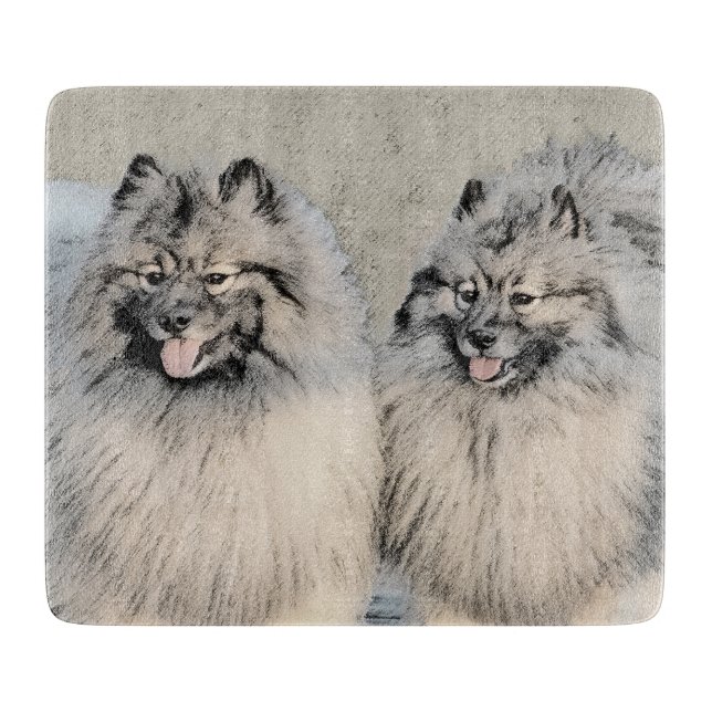 Planche À Découper Peinture Keeshond Brothers - Art Chien original (Devant)
