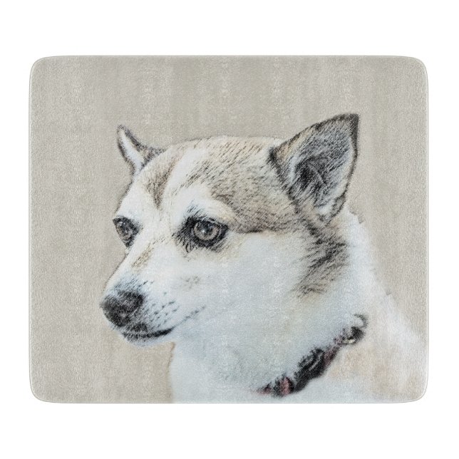 Planche À Découper Peinture norvégienne Lundehund - Art original chie (Devant)