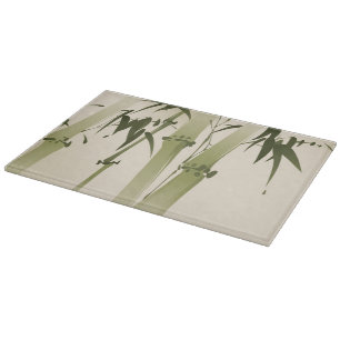 Planche À Découper Peinture orientale de style, branches 2 de bambou