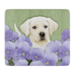 Planche À Découper Peinture originale de Chien par un récupérateur
