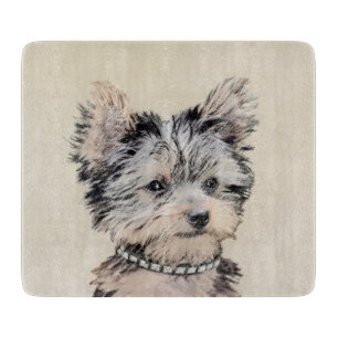 Planche À Découper Peinture originale de chiot Yorkshire Terrier
