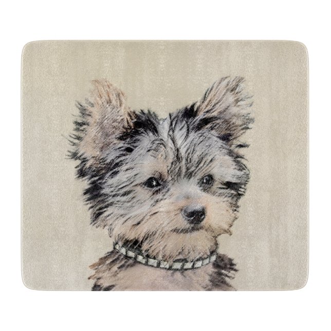 Planche À Découper Peinture originale de chiot Yorkshire Terrier (Devant)