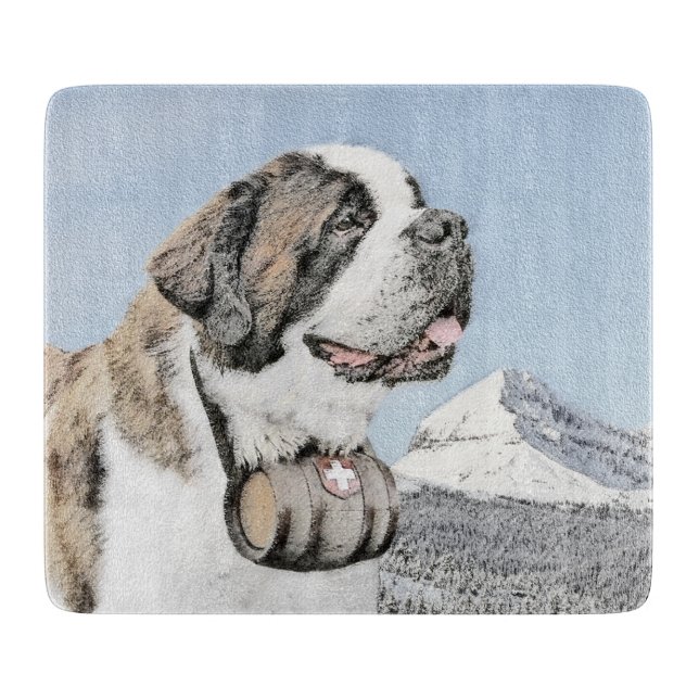 Planche À Découper Peinture Saint Bernard - Cute Original Chien Art (Devant)