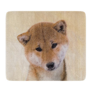 Planche À Découper Peinture Shiba Inu (Rouge) - Art Chien original