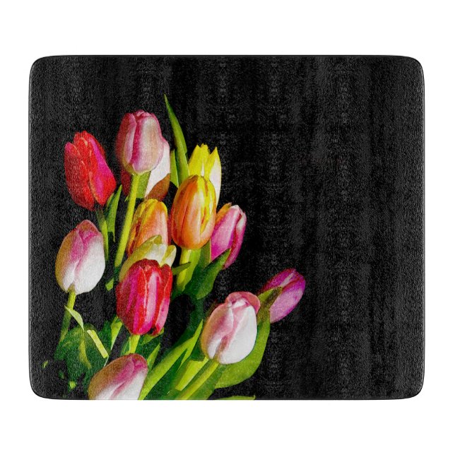 Planche À Découper Peinture Tulip - Art Fleur original (Devant)