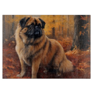 Planche À Découper Pekingese à l'automne Feuilles automne Inspire