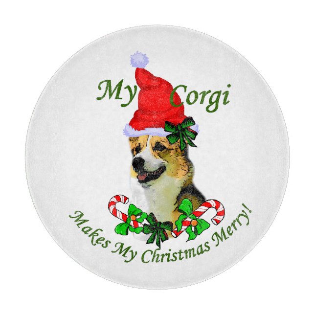 Planche À Découper Pembroke Welsh Corgi Noël (Devant)