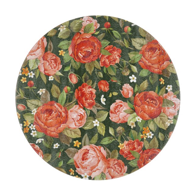 Planche À Découper Peony Elegance : Papier peint Graphique Floral. (Devant)