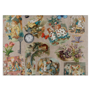 Planche À Découper Pépinière Alice Colorée Classique Wonderland 1800s