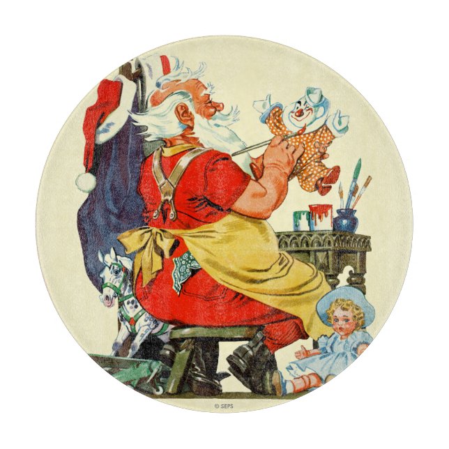 Planche À Découper Père Noël au travail (Devant)