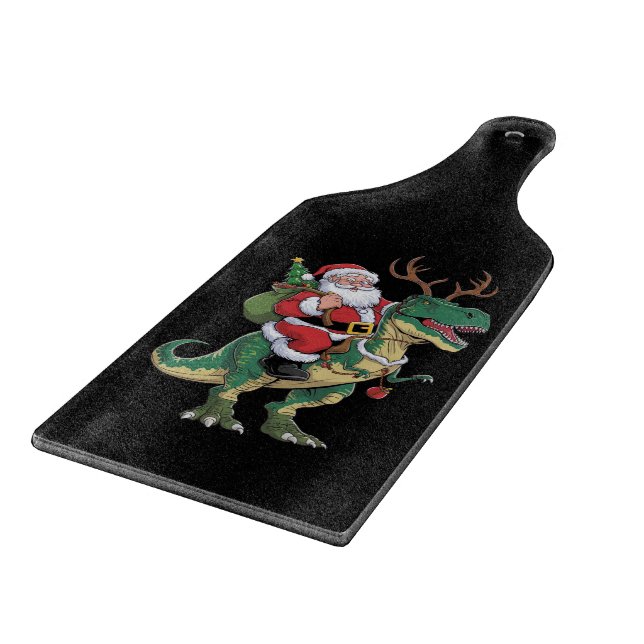 Planche À Découper Père Noël équitation Dinosaur T-Rex Noël Escadron  (Coin)