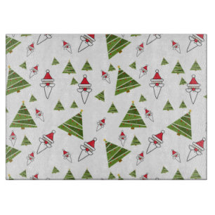Planche À Découper Père Noël et sapins de Noël