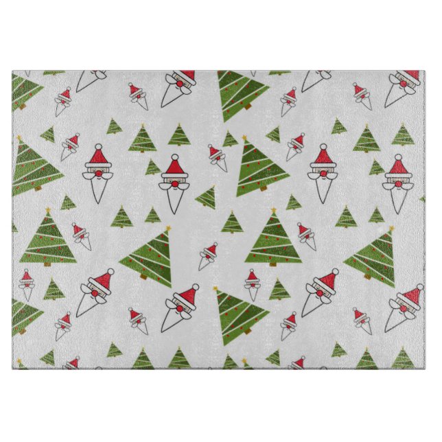 Planche À Découper Père Noël et sapins de Noël (Devant)