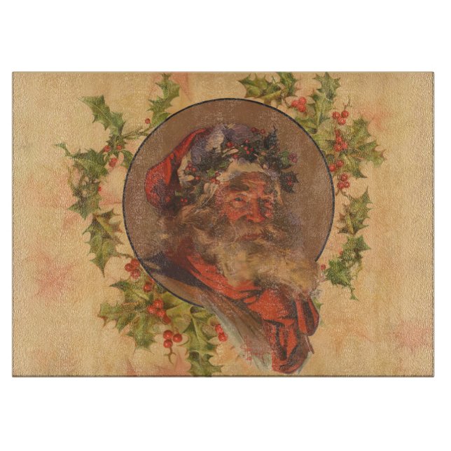 Planche À Découper Père Noël Leyendecker Antique Victorien (Devant)