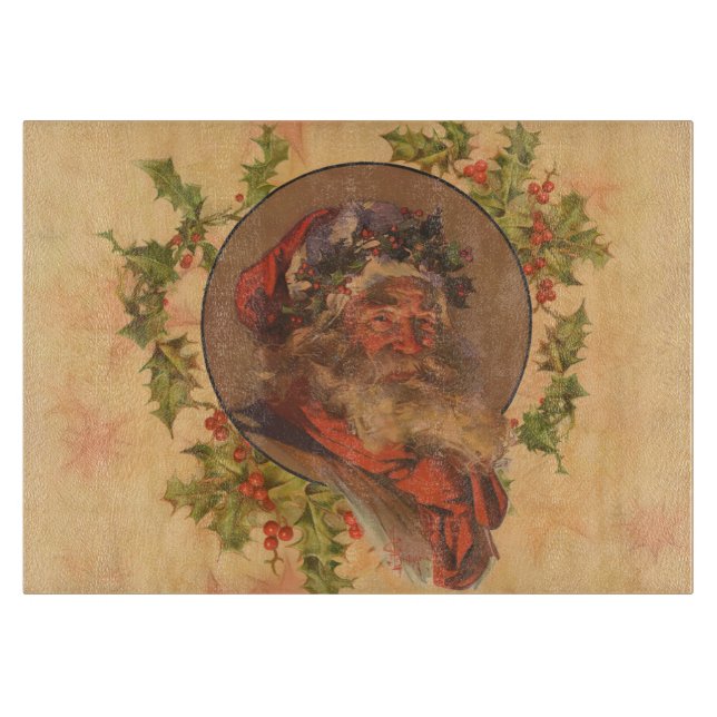 Planche À Découper Père Noël Leyendecker Antique Victorien (Devant)