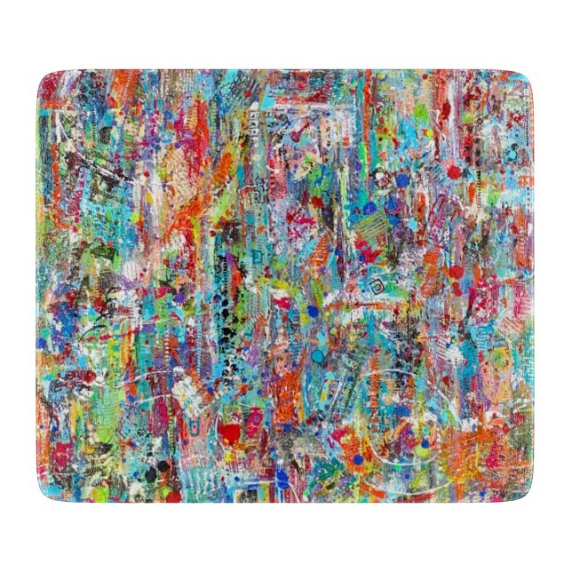 Planche À Découper Père Temps 6 x 7 Déco Panneau de coupe en verre (Devant)