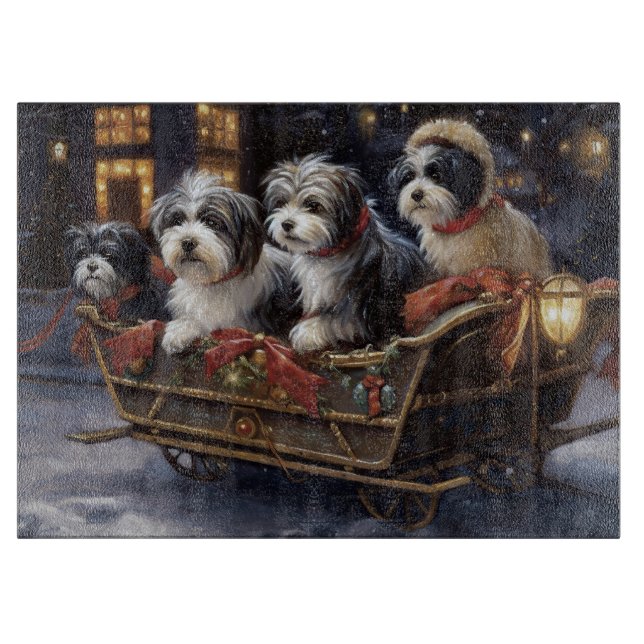 Planche À Découper Période de fêtes de Noël Havaneois (Devant)