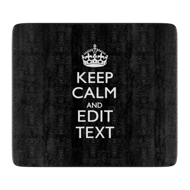 Planche À Découper Personalisé KEEP CALM Votre texte en noir (Devant)
