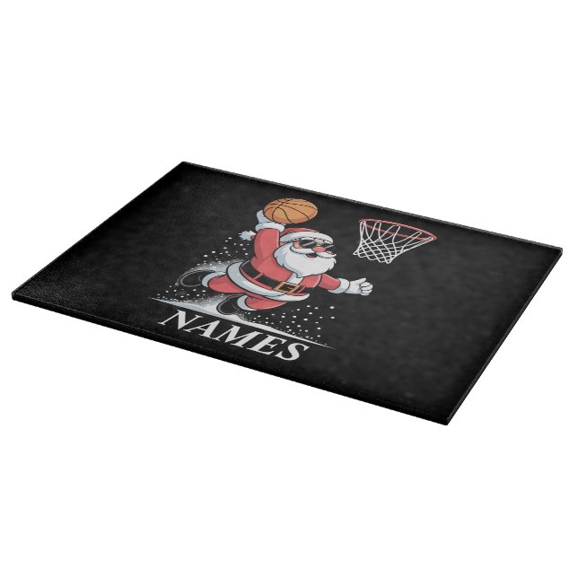 Planche À Découper Personalized Name Xmas Santa Dunking Basketball (Coin)