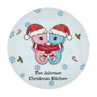 Planche À Découper Personalized Seahorse Christmas Cutting Board