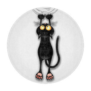 Planche À Découper Personnage de chat drôle qui gratte le tissu