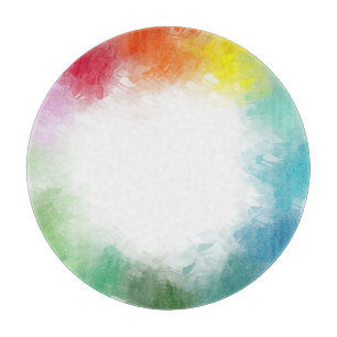 Planche À Découper Personnalisé Coloré Modèle moderne Élégant Blanc