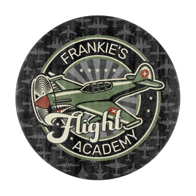 Planche À Découper Personnalisé NOM 2ÈME GUERRE MONDIALE Avion de gue (Devant)