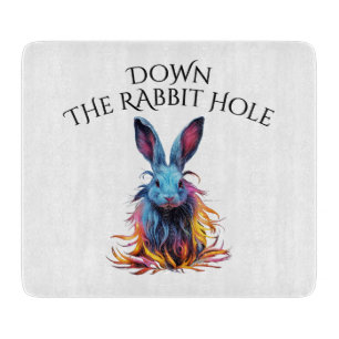 Planche À Découper Personnalisé sur le bas du trou de lapin bleu verr